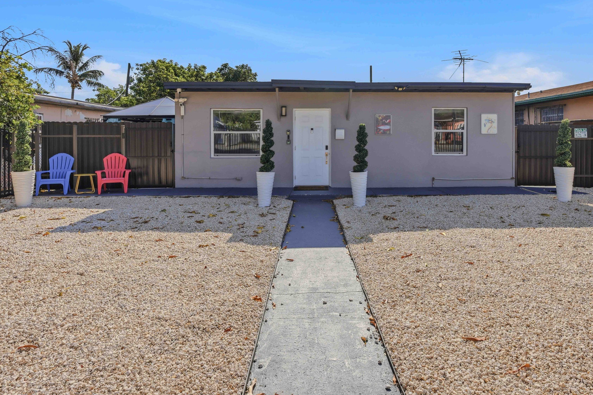 Front Door Entrance and Outdoor Patio Furniture