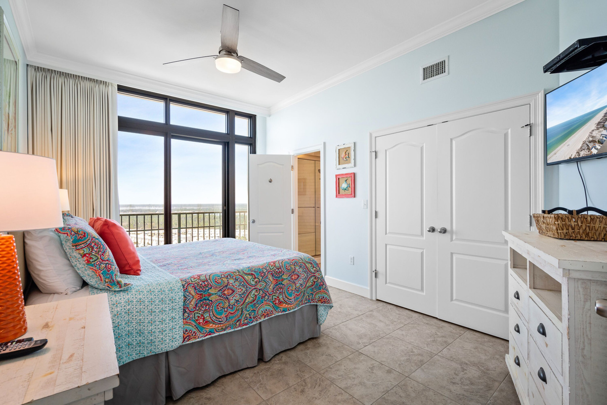 Bedroom 2 With King Bed, Juliette Balcony, Attached Bath with Walk in Shower