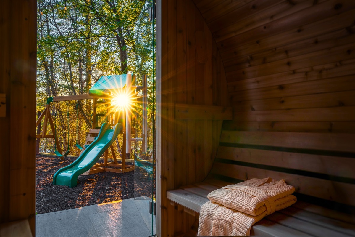 Kids play area just steps from the home - easy to keep little ones entertained without leaving the property