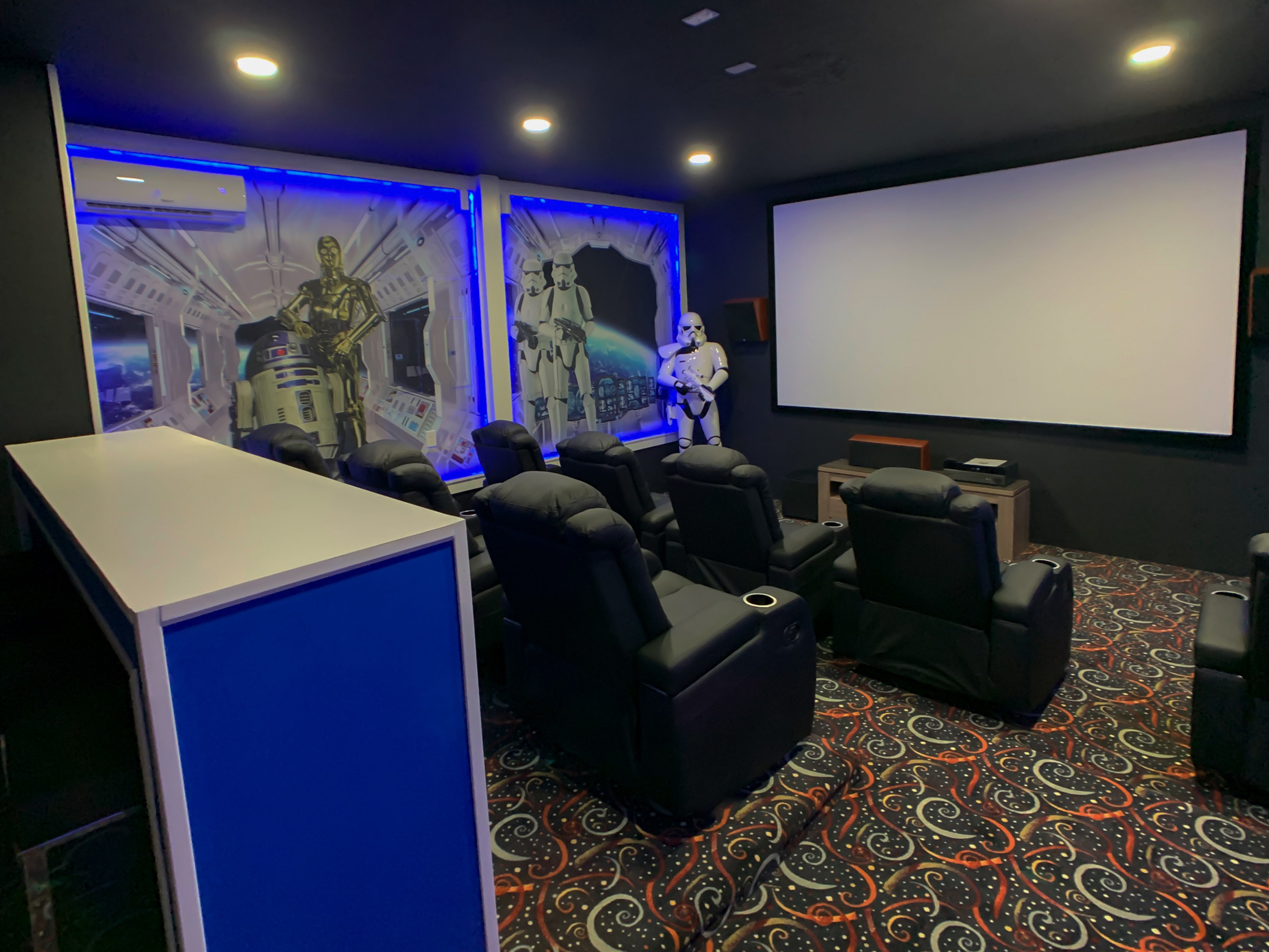 Watch Movies & TV-150" Screen-Surround Sound-Full Size Storm Trooper