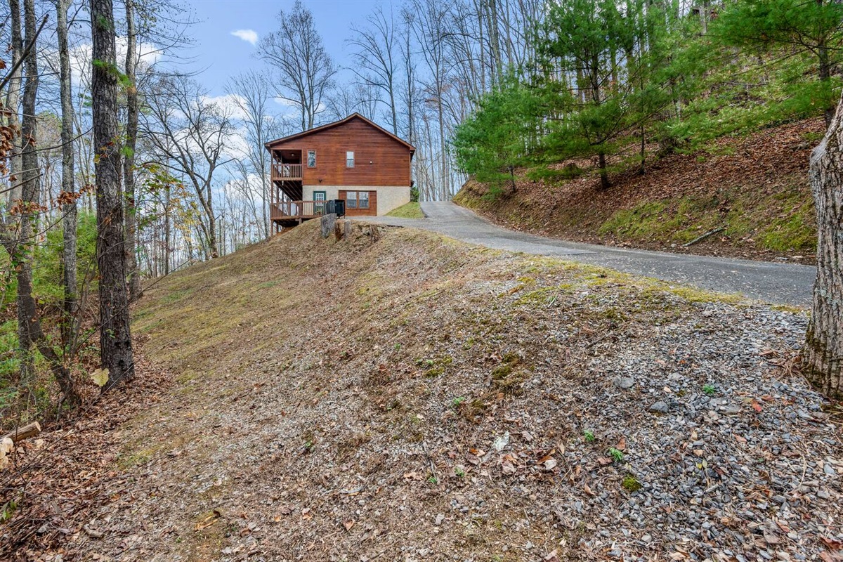 There are two private driveways at your cabin.