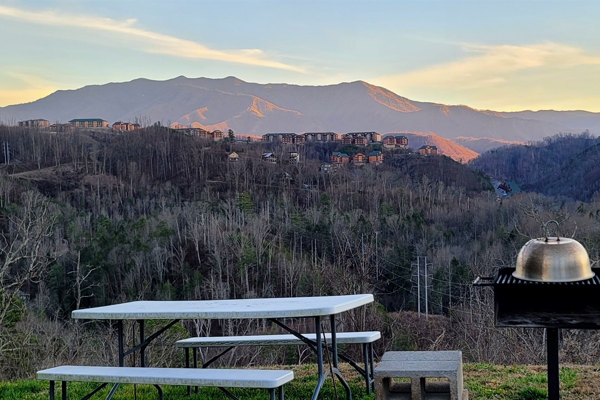 January sunset by the grill