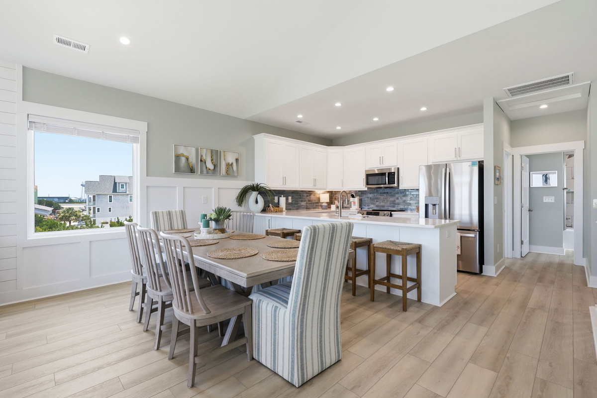A bright, open layout makes cooking, dining, and relaxing feel effortlessly connected