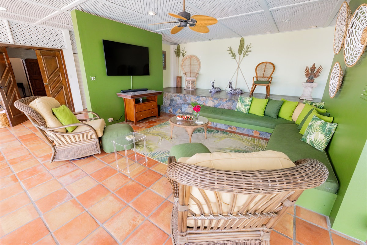 The media room has a TV for those who want to relax and unwind