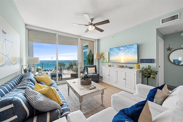 Gather with family and enjoy a movie on the 65" Samsung Smart TV