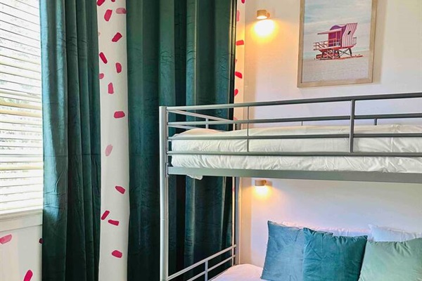 Two twin bunks in this main-floor room.