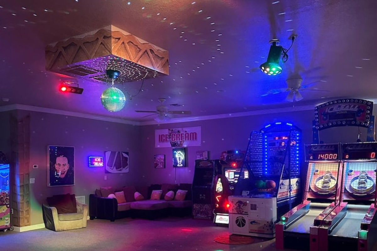 Neon arcade after dark