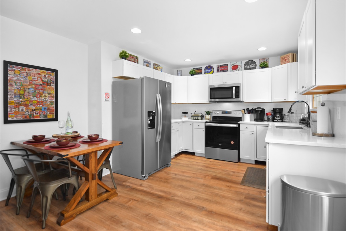 Full Kitchen with Stainless Steel Appliances