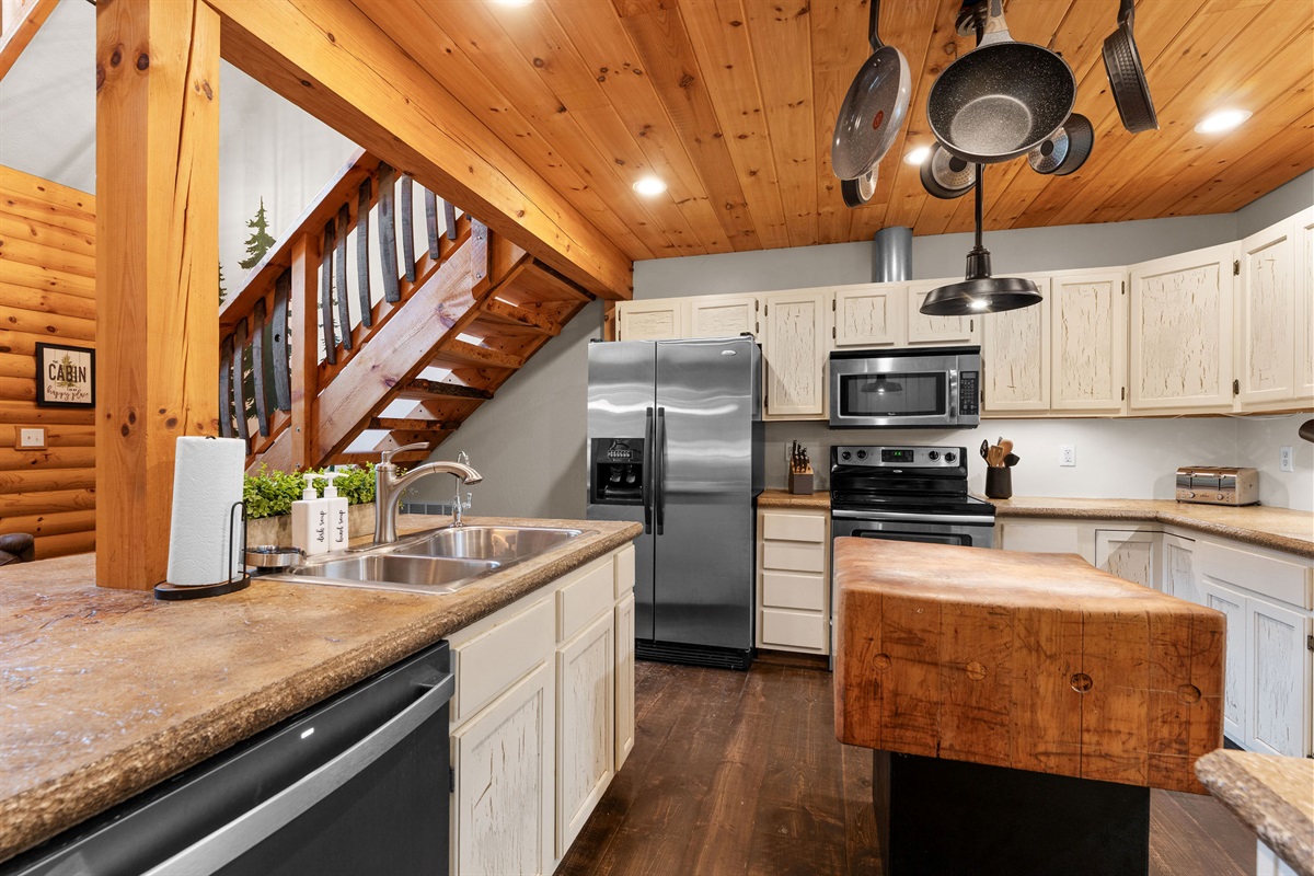 Butcher Block in kitchen