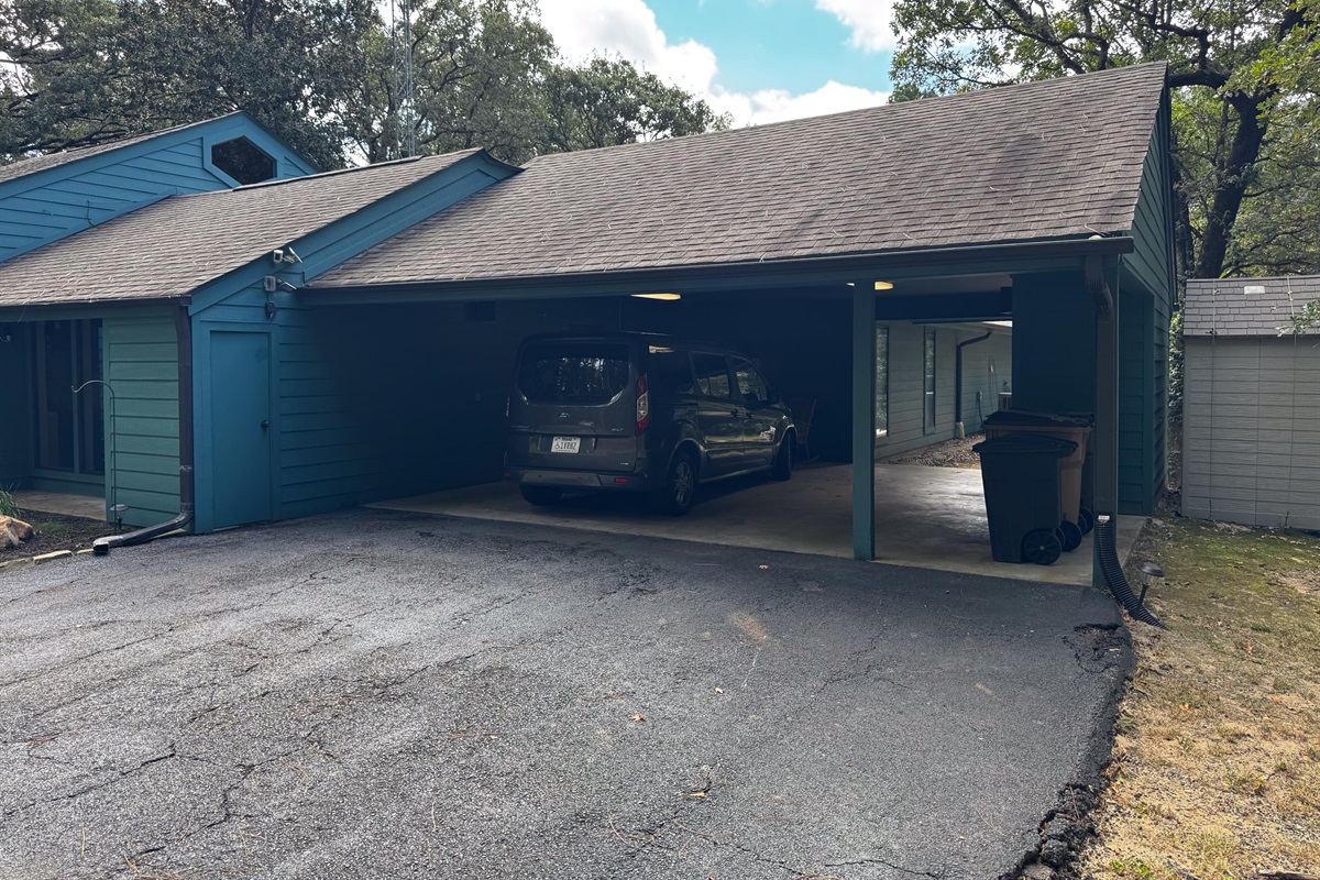 Two vehicle carport.