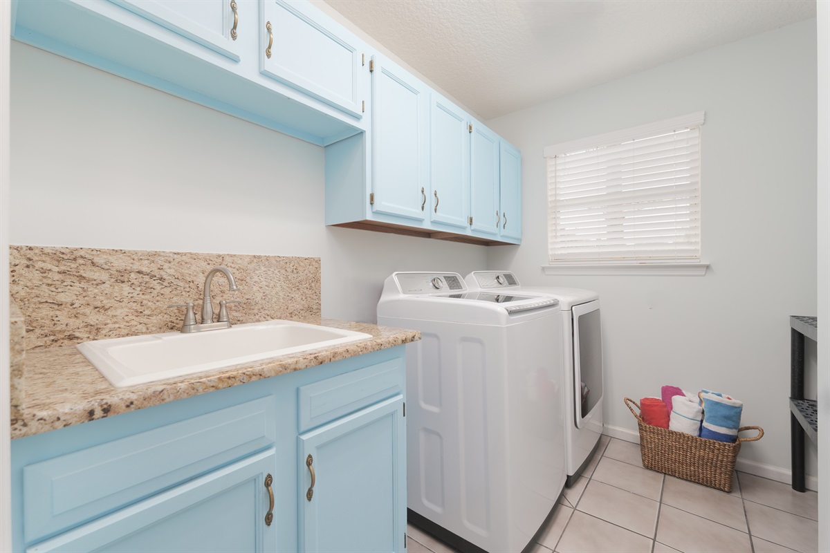 Spacious bright laundry room