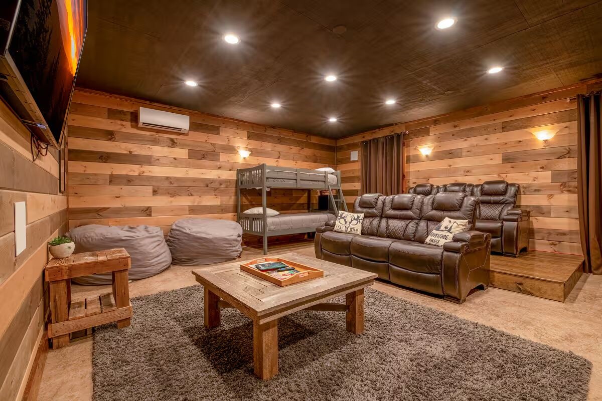 Recliners + giant loungers for movie nights