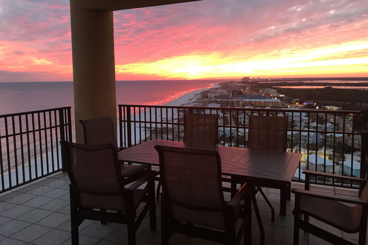 Sunset from Balcony (Table has been replaced due to storm damage)