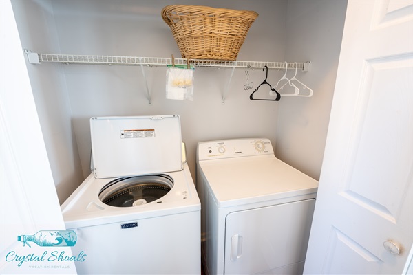 Don't go home with dirty clothes. A full-sized washer and dryer are conviently located on the main level