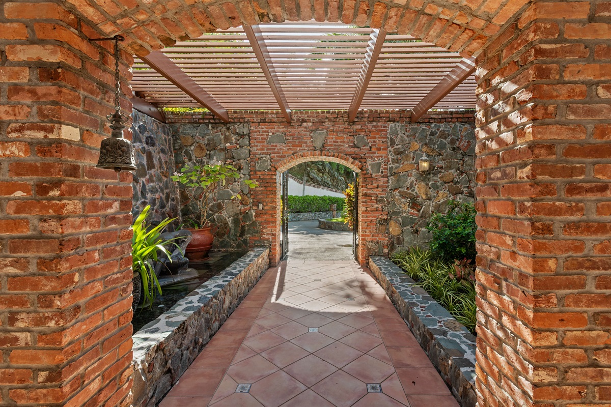 Looking out at the driveway. This entry is absolutely incredible.