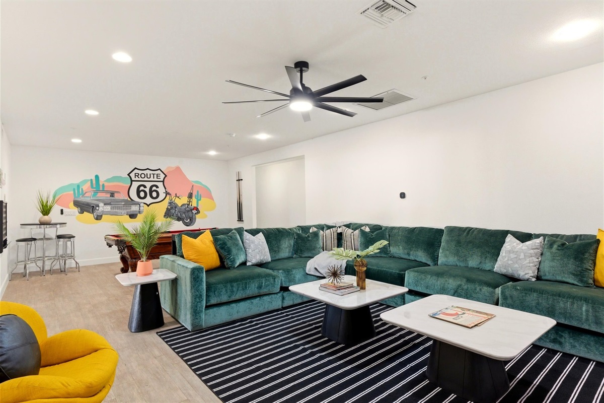 Largest plush couch that can fit a massive party of people!