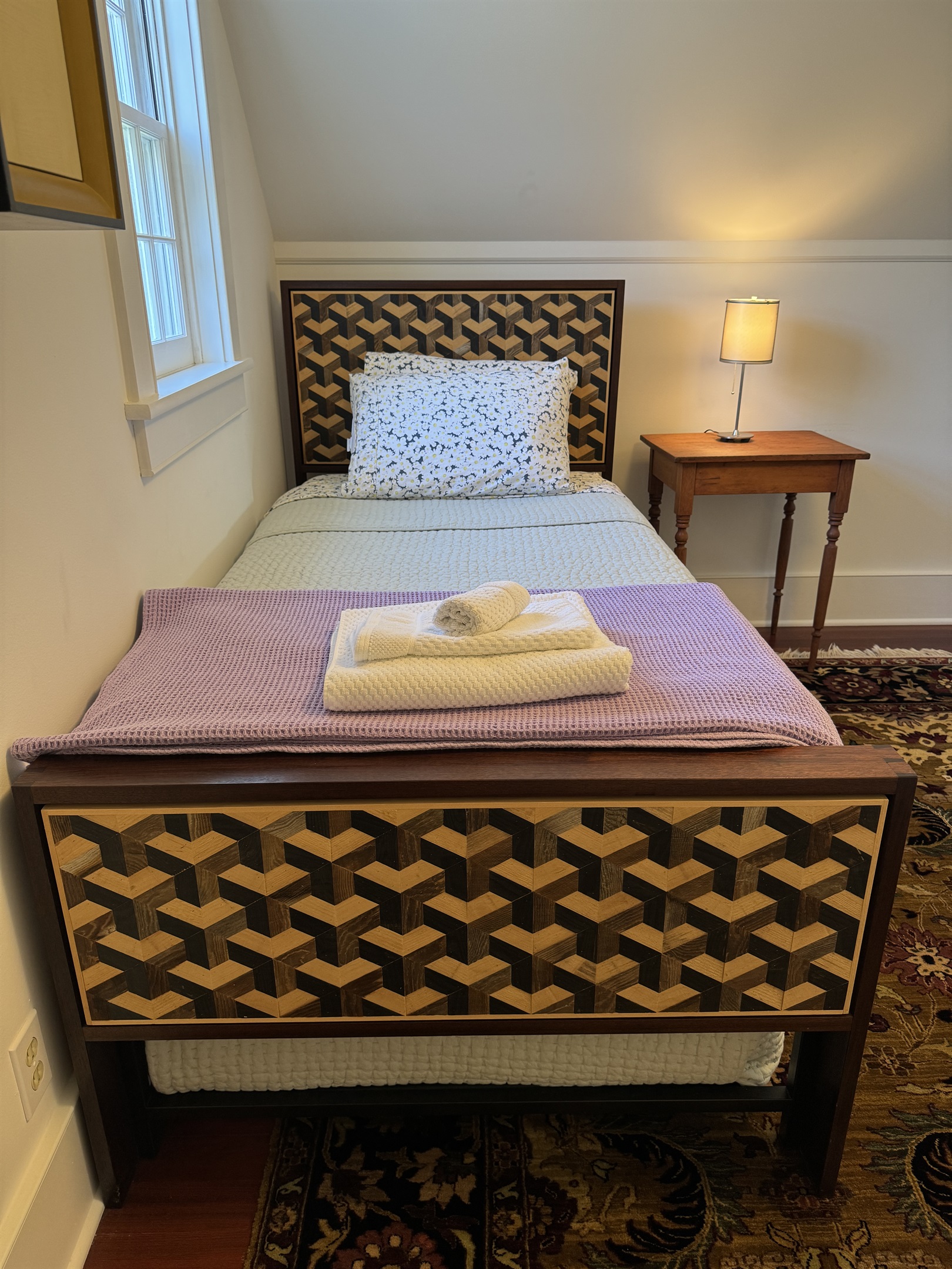 2nd floor Twin with trundle, with custom built head and footboard