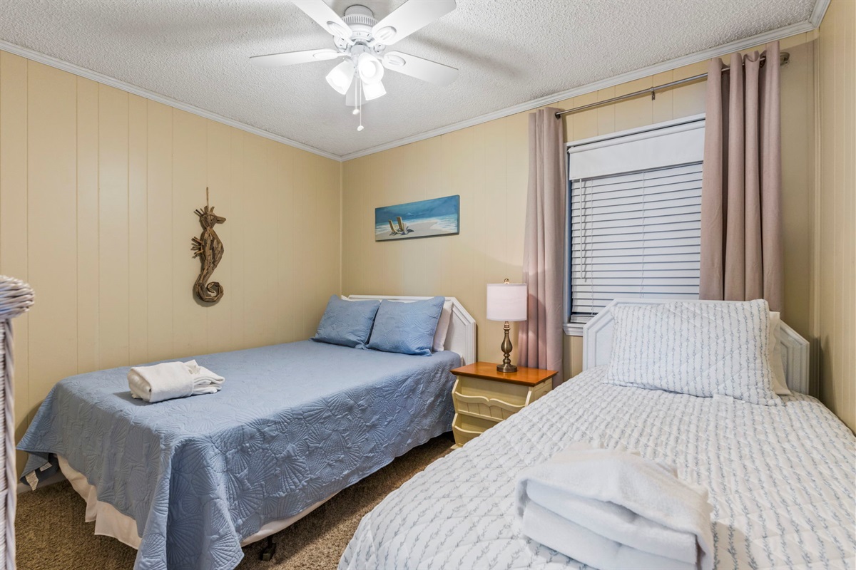 Guest Bedroom with a Full bed and Twin Bed
