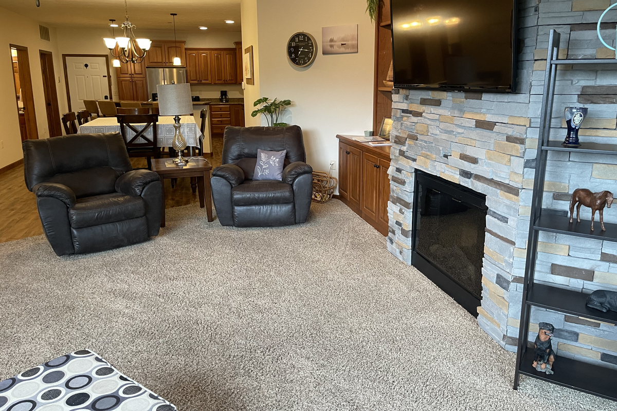 Living room w/electric fireplace