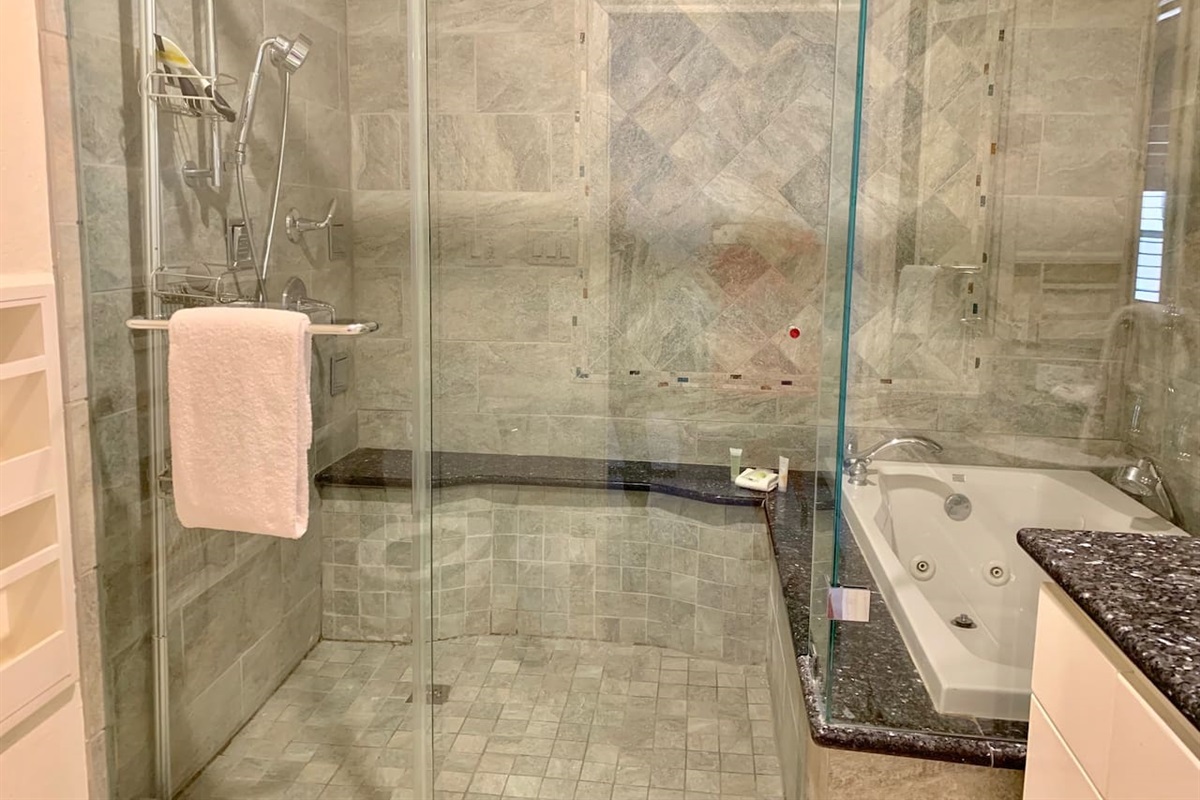 Walk-in Shower with Jacuzzi Tub