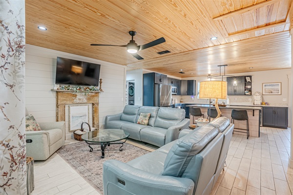 Living area with smart TV