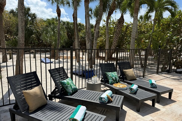 Soak up the warm Florida sun or dip your toes in the sand for a round of cornhole