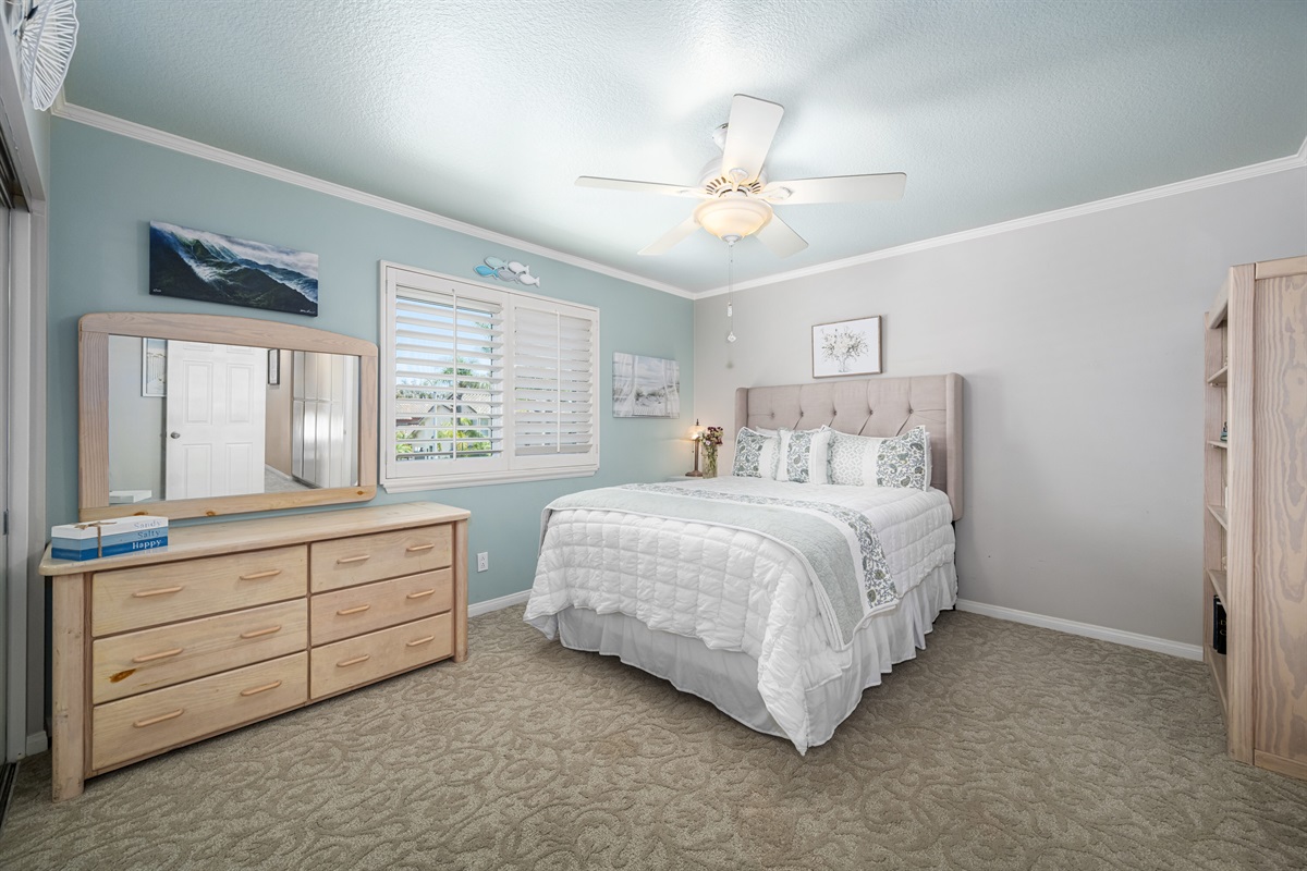 Front Bedroom (Queen Bed and bookcase)