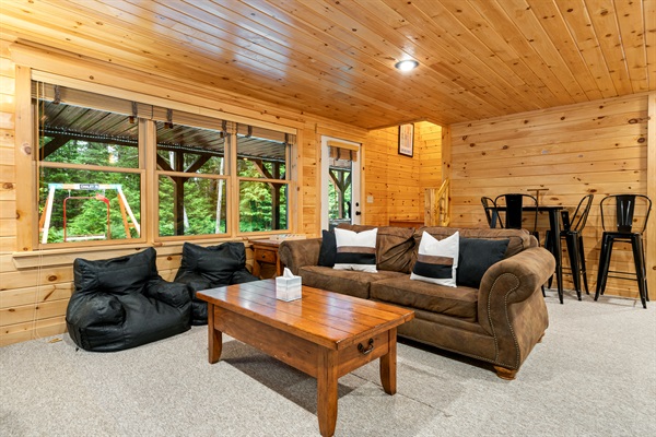 A true hangout spot: games, movies, and space for the whole crew to play