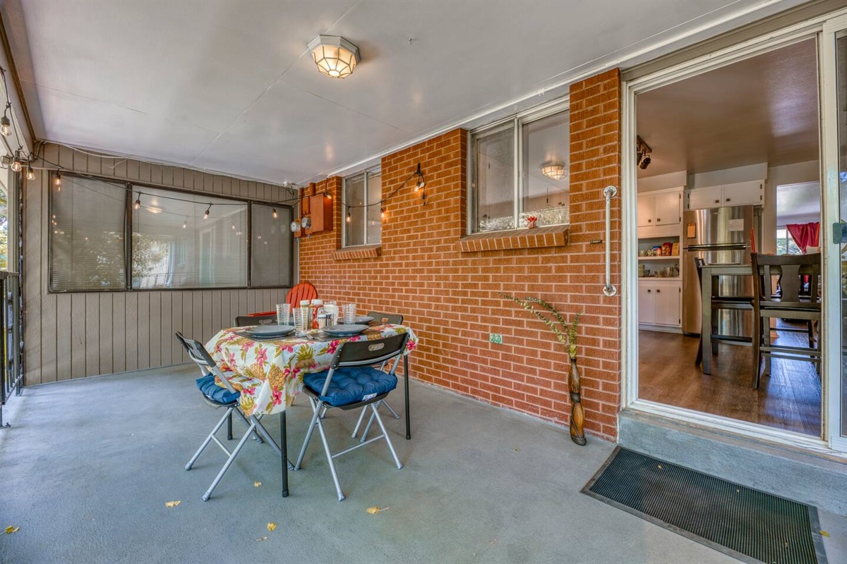 Enjoy the romantic ambience of a candlelit dinner in your very own backyard Veranda.