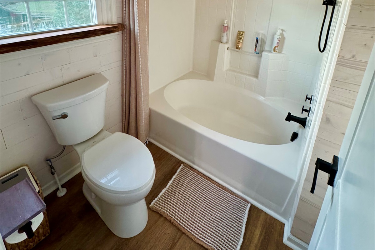 Garden tub/shower. 