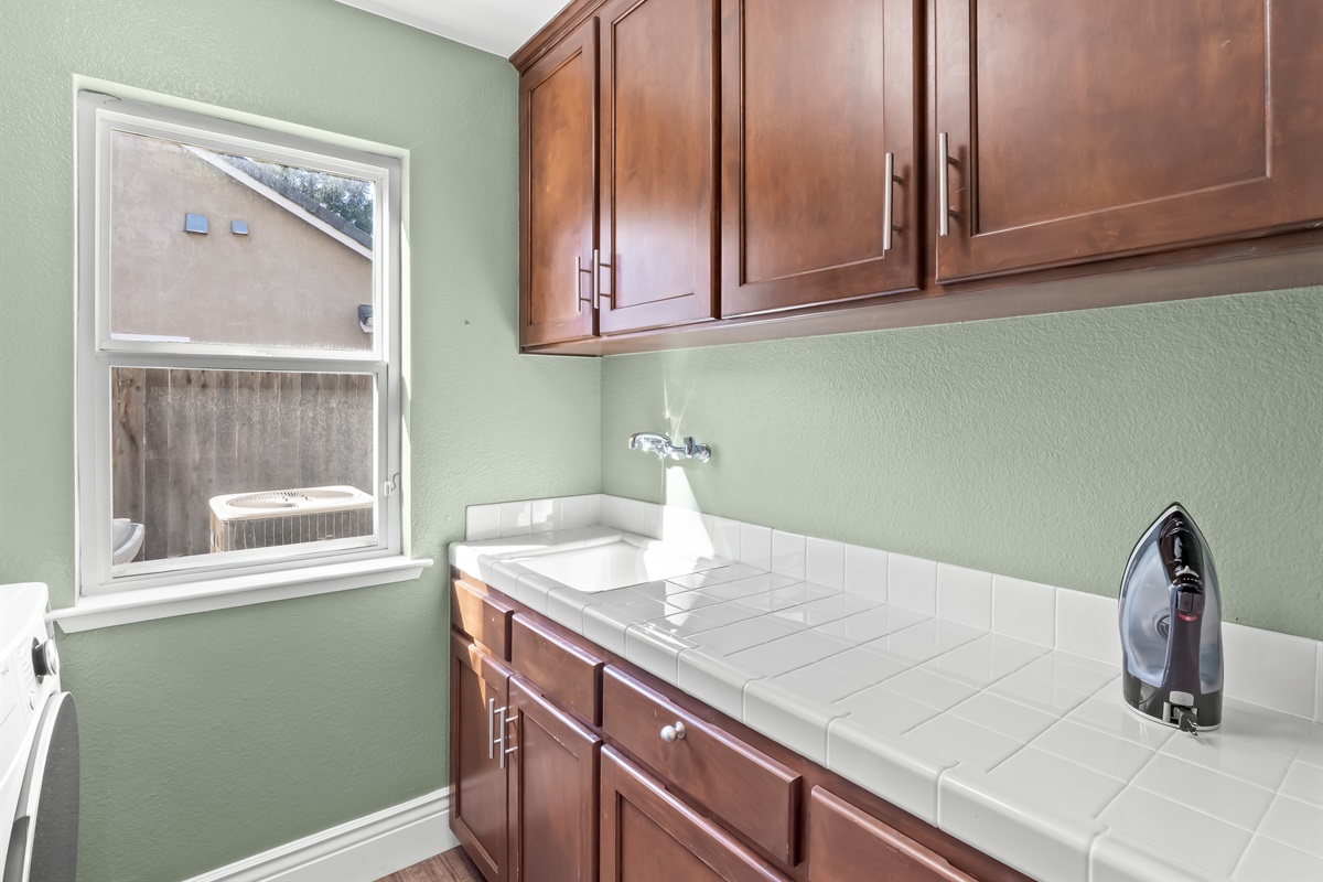 Plenty of space to sort, fold, and organize laundry—especially helpful for families packing light.