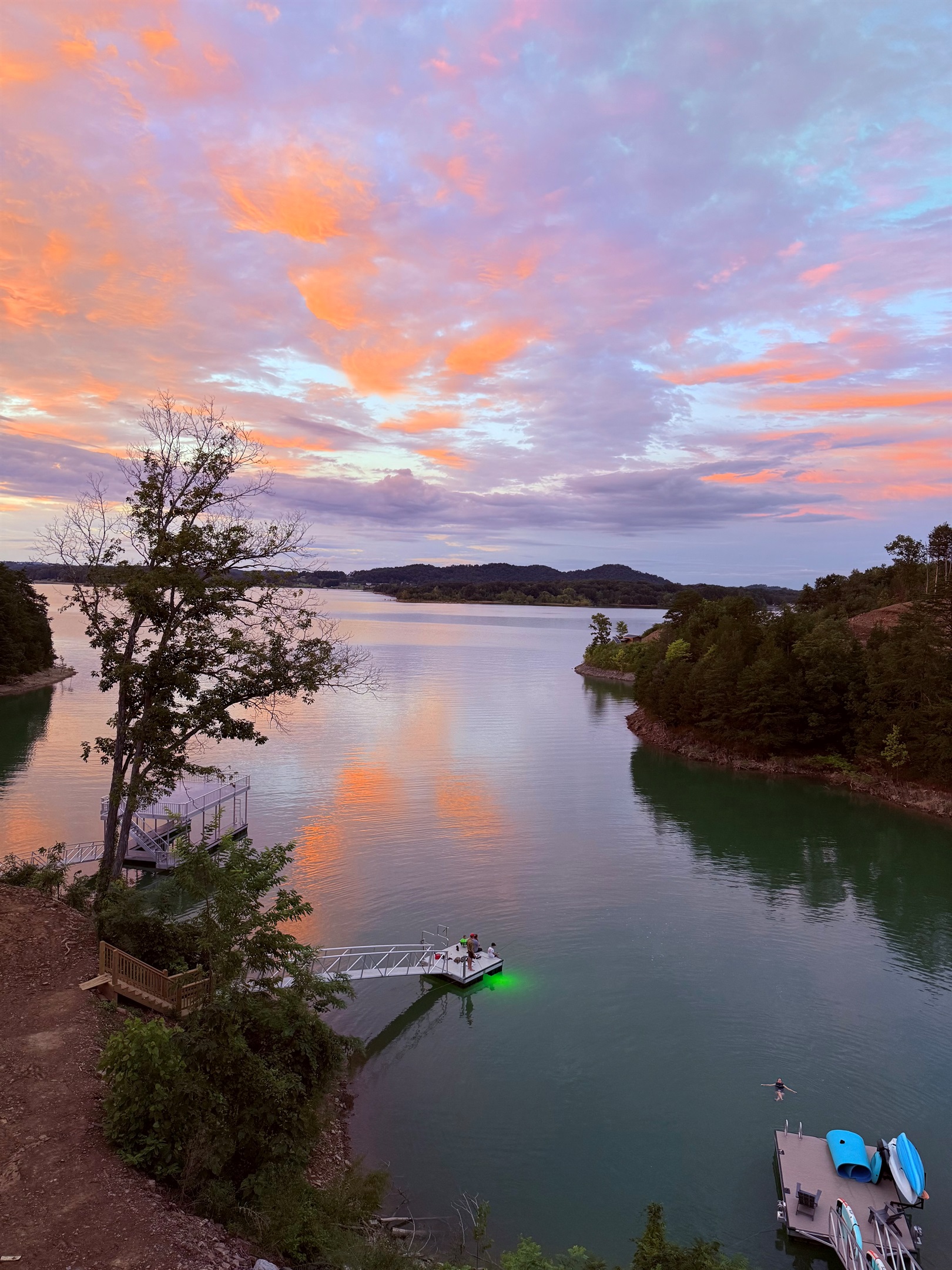 Sunset view of the lake