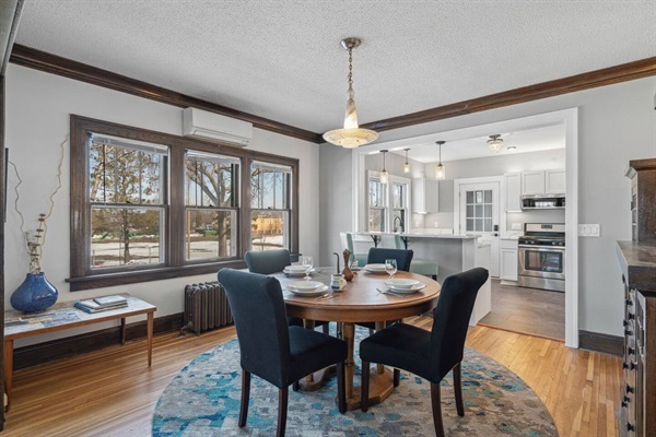 Dining room overlooking open concept kitchen on main level