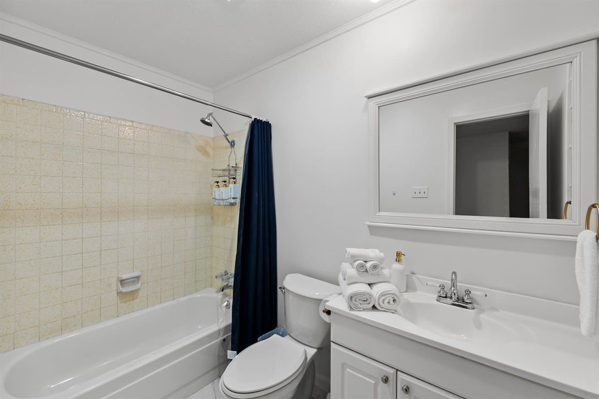 Refresh in this updated bathroom with all the essentials.