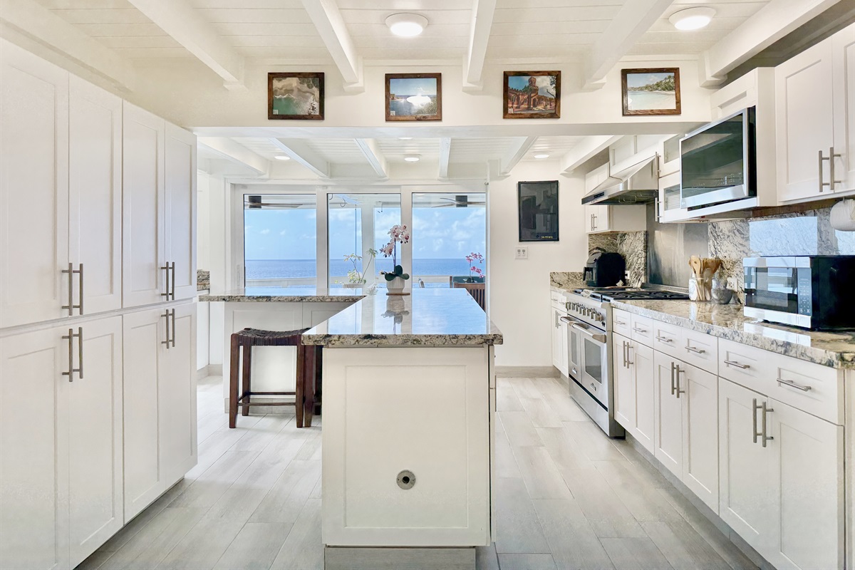 You know the saying, "The kitchen is the heart of the home?" Well, that's definitely the case in this villa.