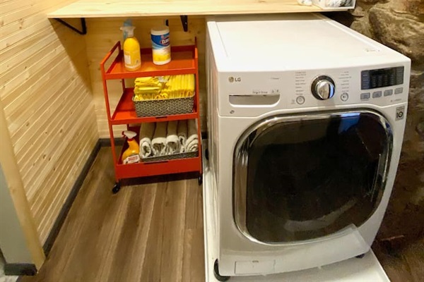 Washer/Dryer Combo located next to the 1/2 bath for your use. 