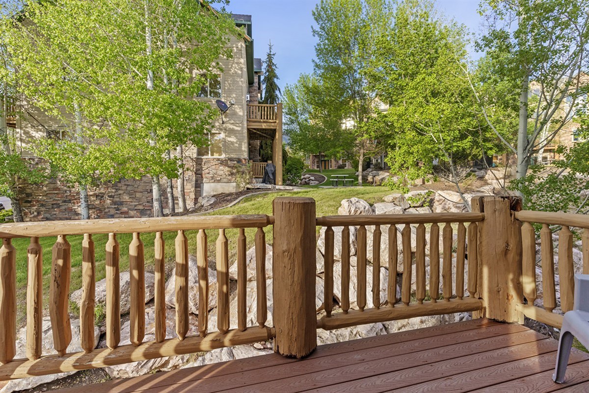 Private outdoor deck—perfect for morning coffee or unwinding in the fresh mountain air.