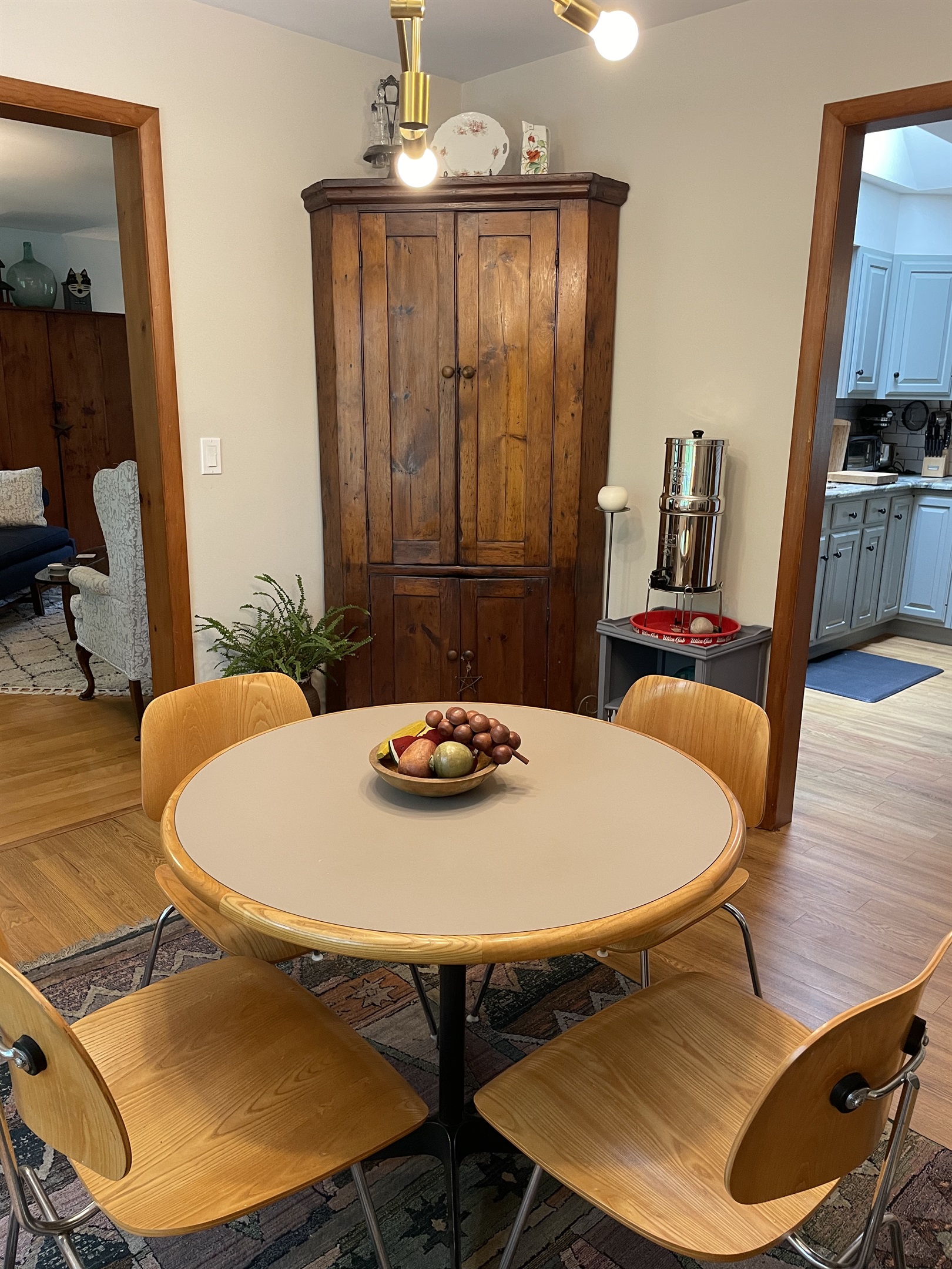 Dining area into kitchen and living room
