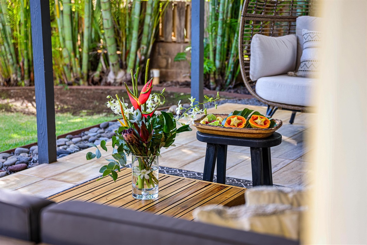 Surrounded by flowers