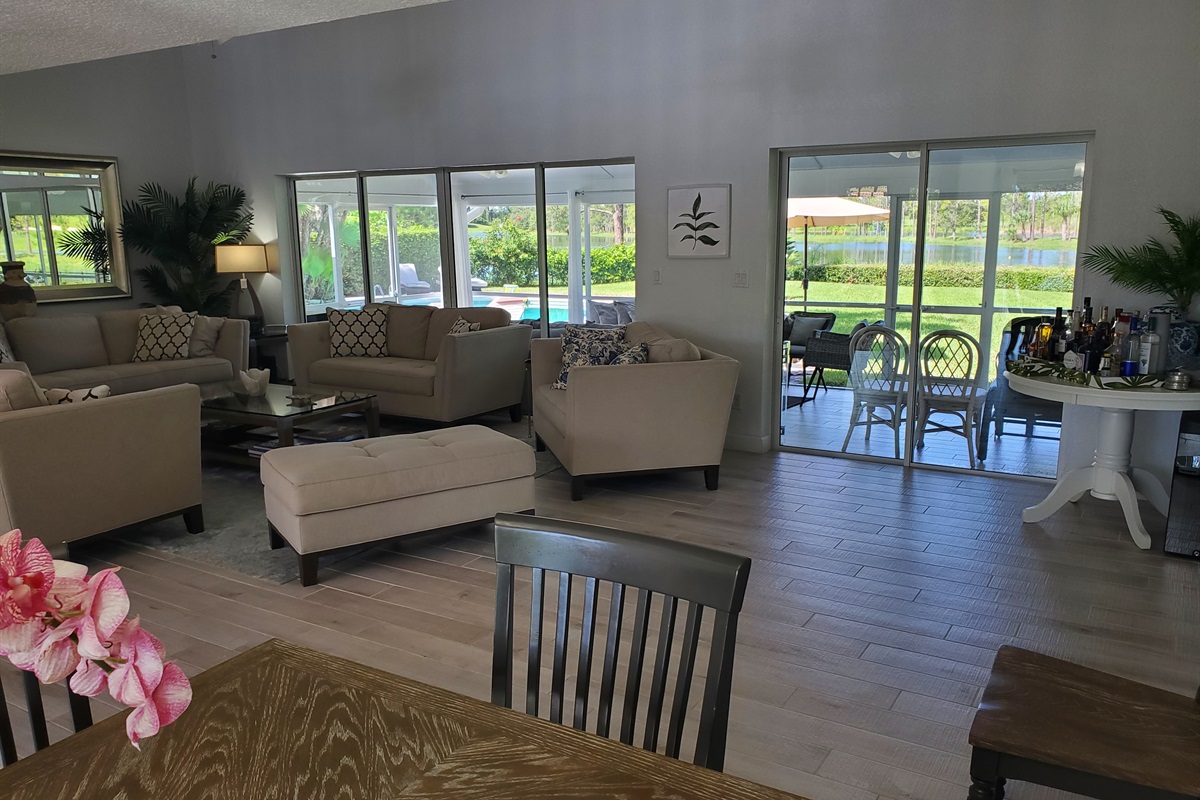 View from indoor dining room 