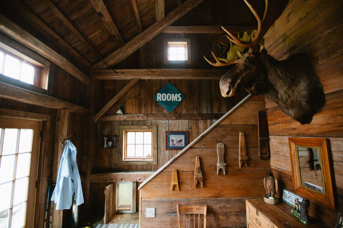Mortimer Moose will greet you when you first step inside.  He  also keeps an eye on the place when I'm gone.