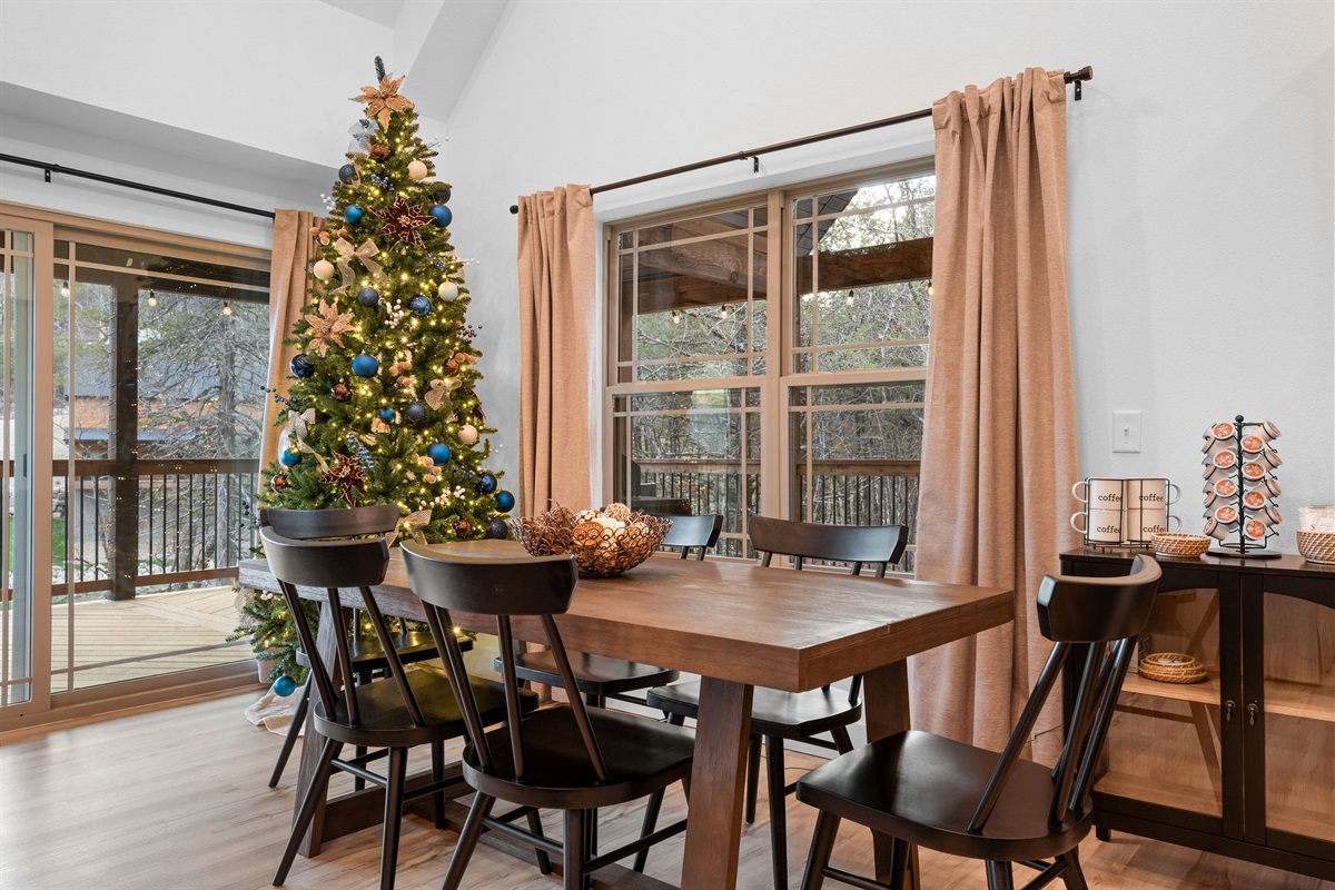 Bright dining space, perfect for family meals or holiday gatherings.