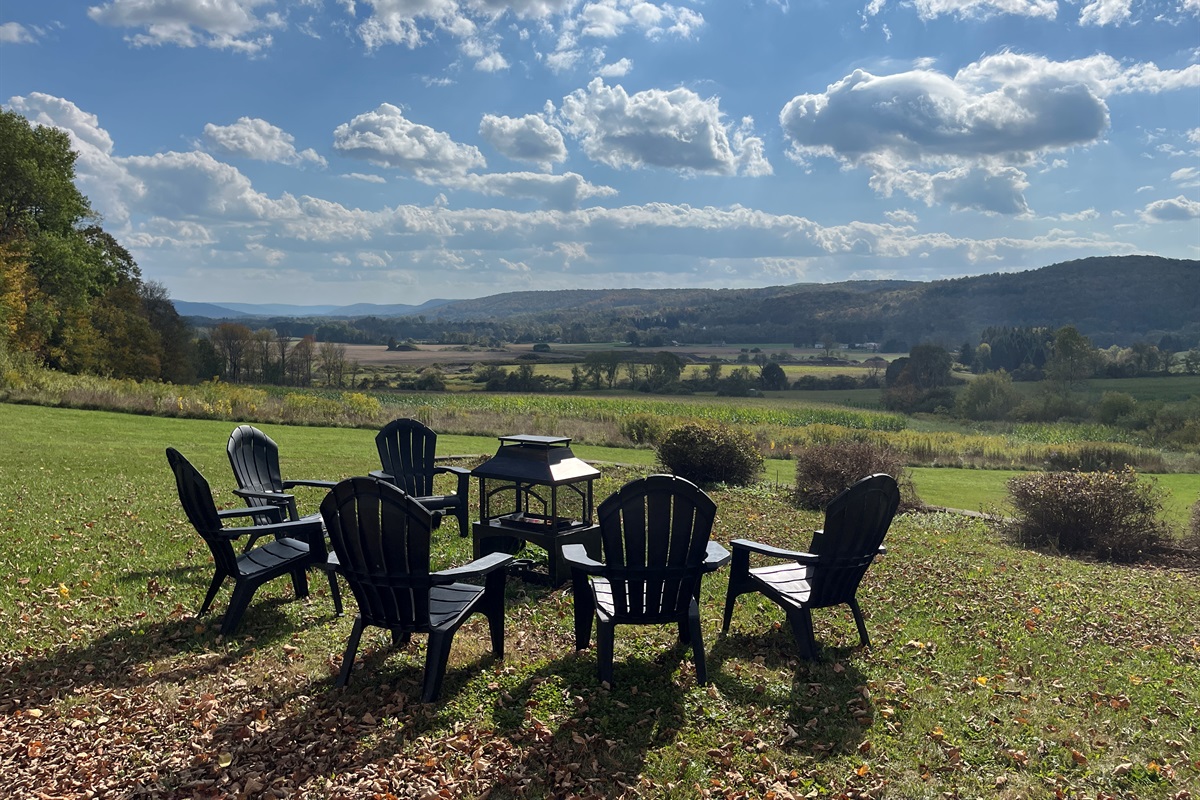 Fire pit with great views by day and stars by night!