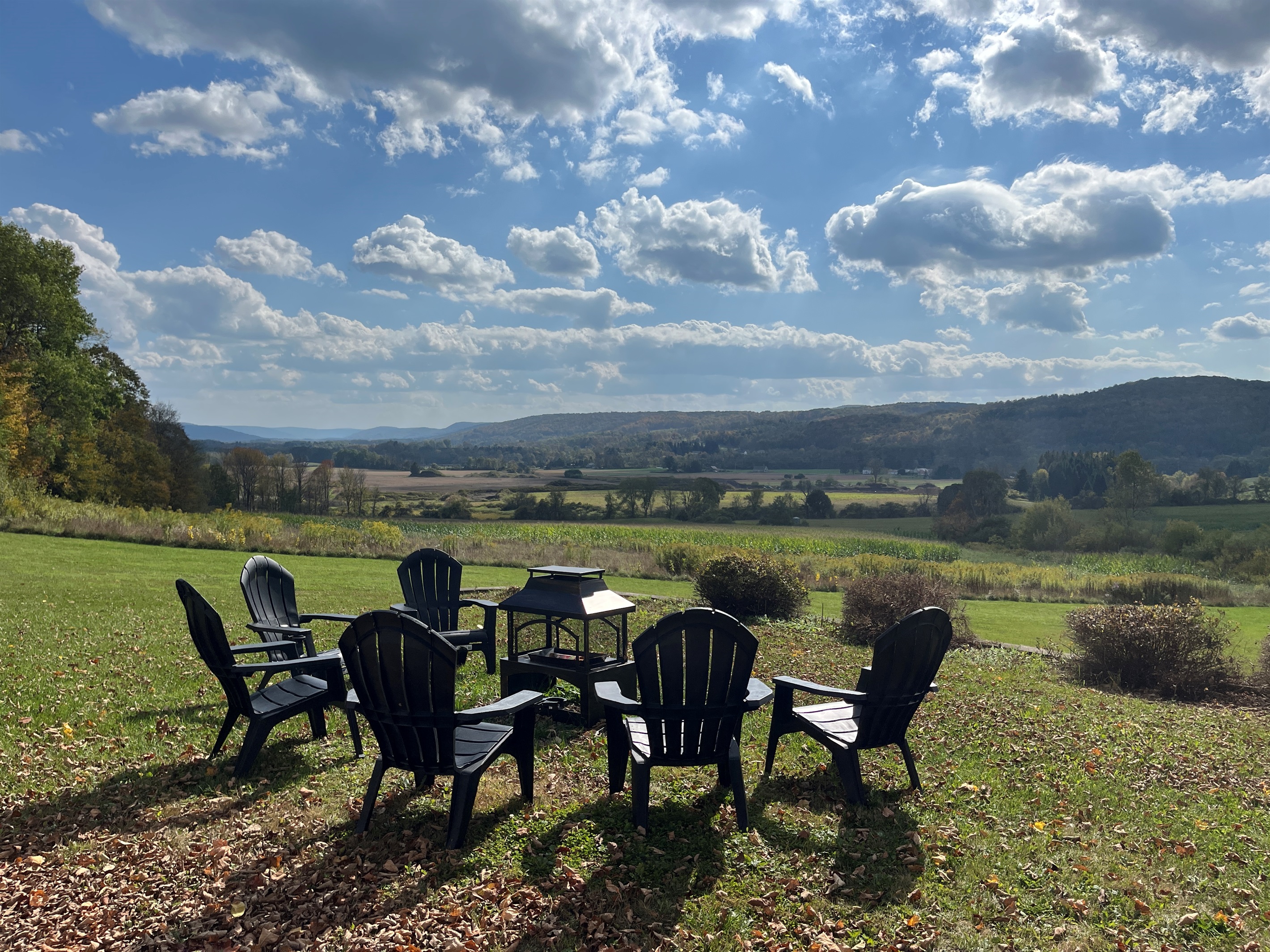 Fire pit with great views by day and stars by night!
