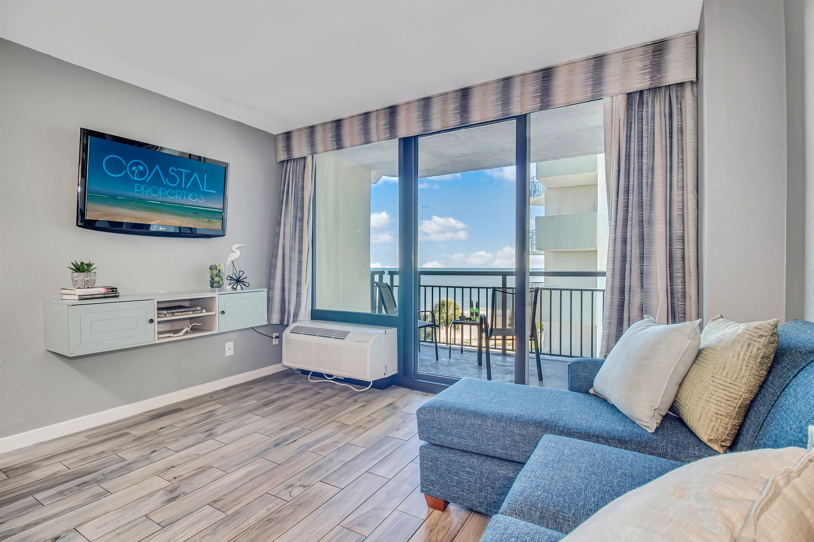 Engage in oceanview conversations from the comfort of the couch, where the living area is thoughtfully arranged to encourage socializing while savoring the sea vistas.