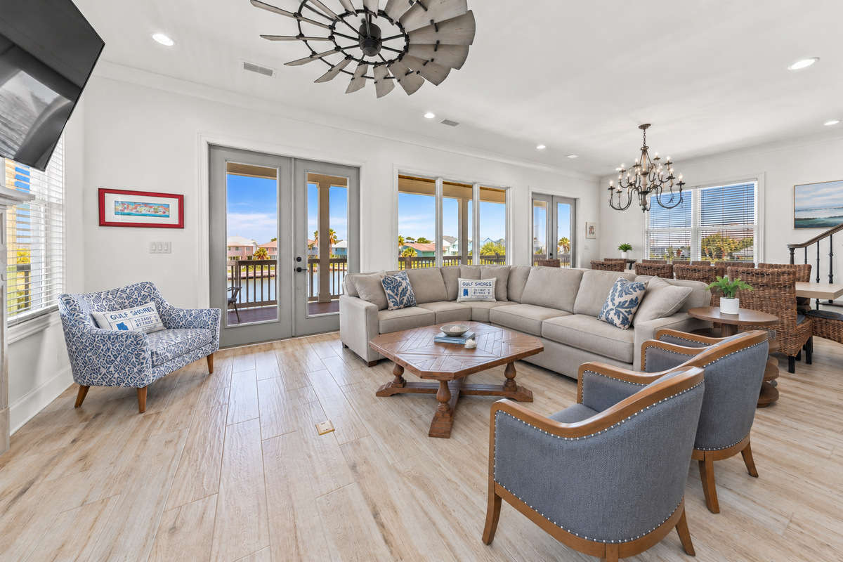Living room with sectional sofa