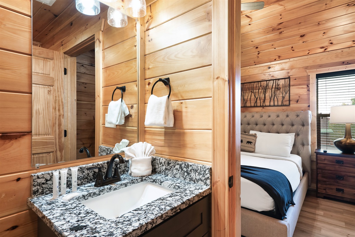 A tranquil bathroom designed to make you feel at home.