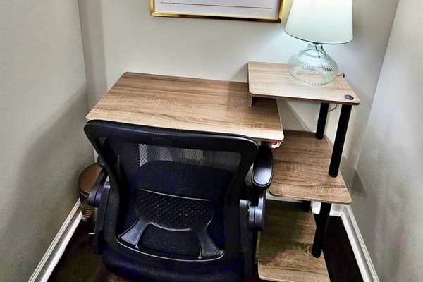 Working remotely? This is the perfect area to get some work done with little distractions. 