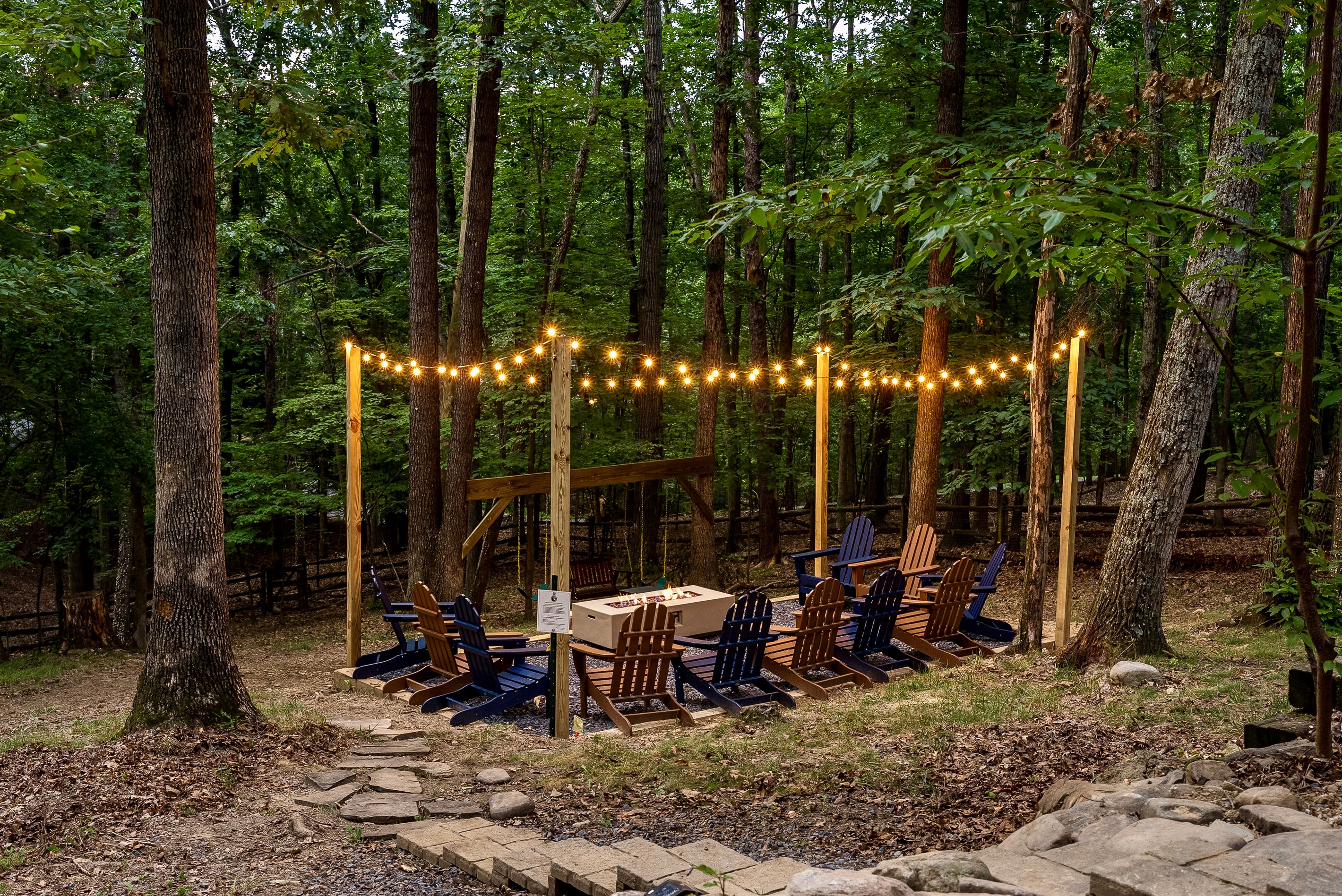 Follow the stone path down to your own private woodland retreat