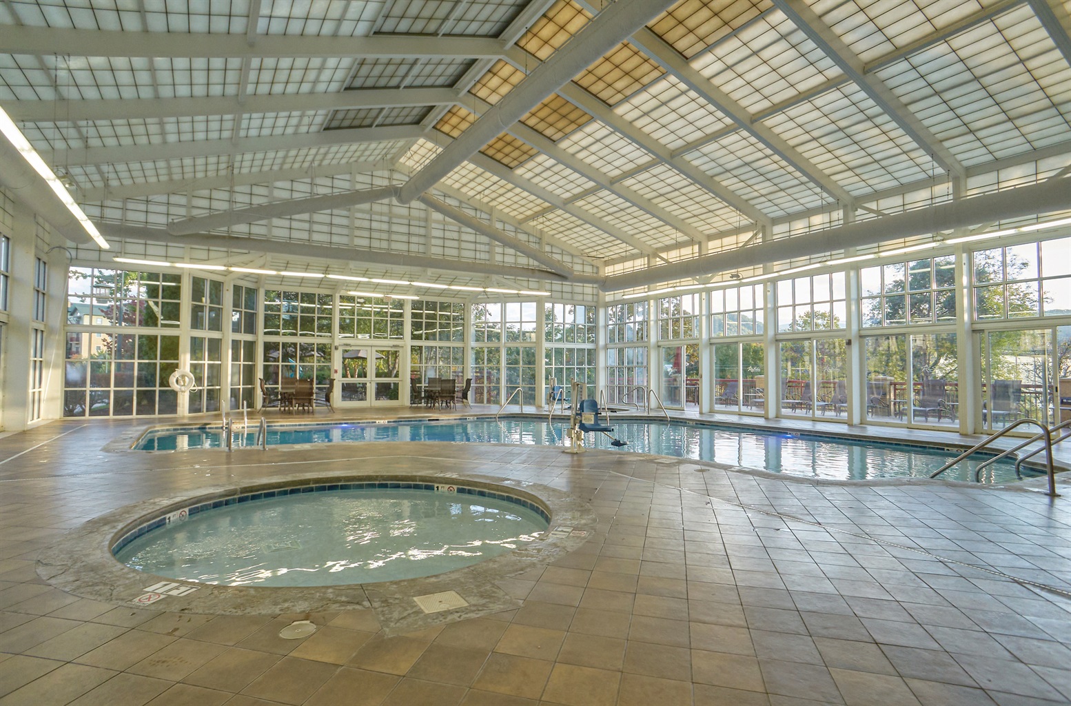 Indoor Heated Pool and Hot Tub That is Available 24/7 365 Days Per Year